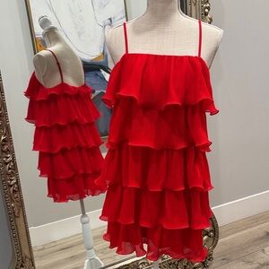 Sincerely Jules Red Ruffled Mini Dress